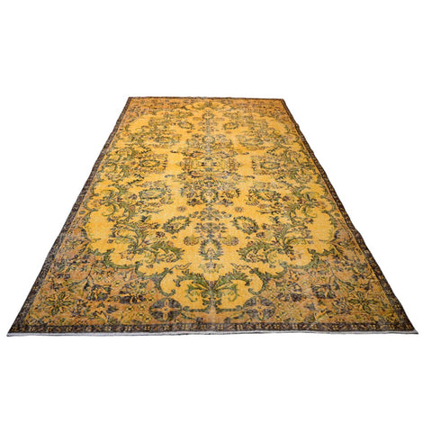 Geel vintage vloerkleed - 292x187 cm - HANDGEMAAKT