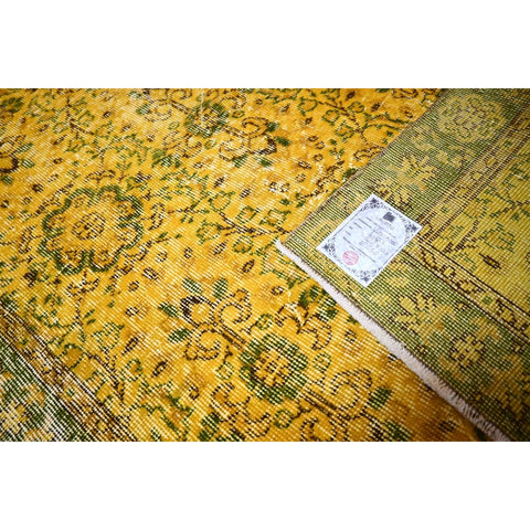 Geel vintage vloerkleed - 188x107 cm - HANDGEMAAKT