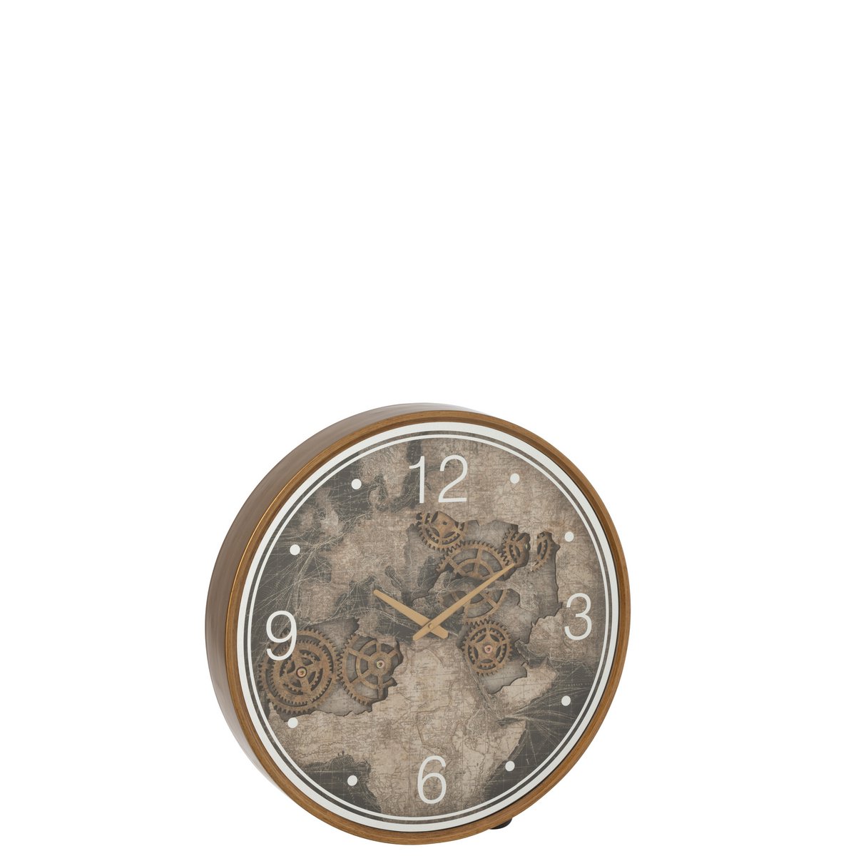 J-Line Klok Kaart Europa Mdf Goud Large
