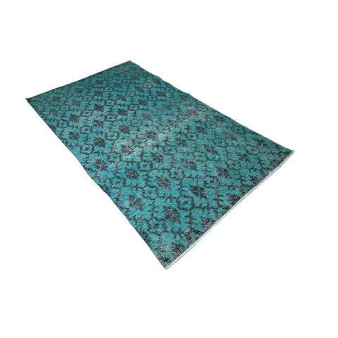 Turquoise vintage vloerkleed - 217x127 cm - HANDGEMAAKT