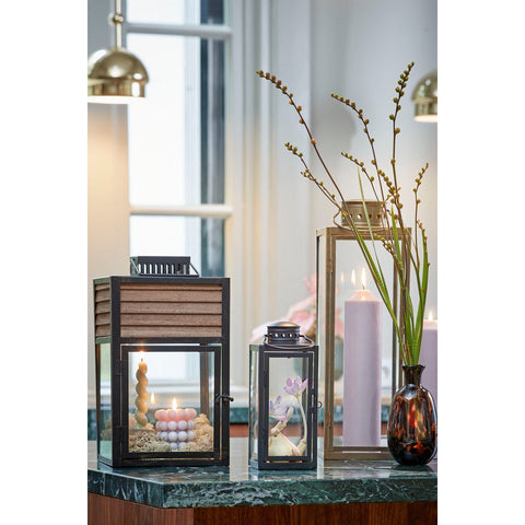 Arzilla Lantaarn - L15 x B15 x H45 cm - Goud