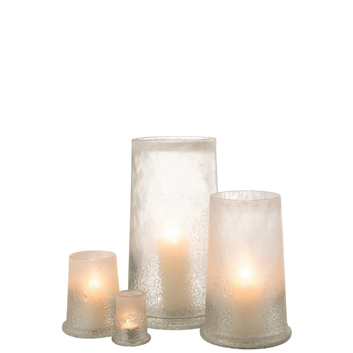 J-Line lantaarn Suiker Glas Wit Extra Large