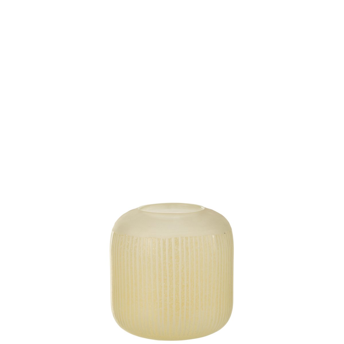 J-Line vaas Strepen - glas - lichtgeel - small