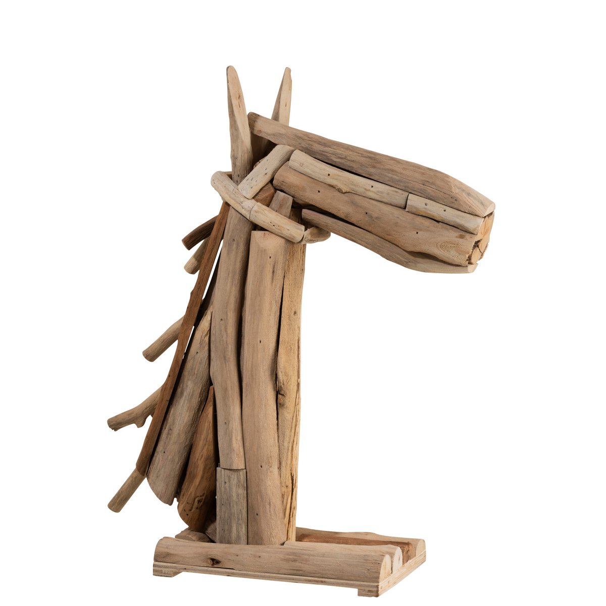 J-Line Paardenkop Stukken Hout Naturel