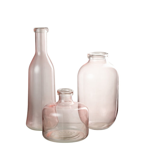 J-Line vaas Bruni - glas - lichtroze - large