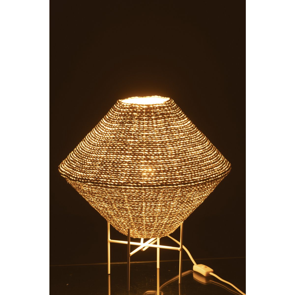 J-Line hanglamp Ufo Raffia - wit - groot