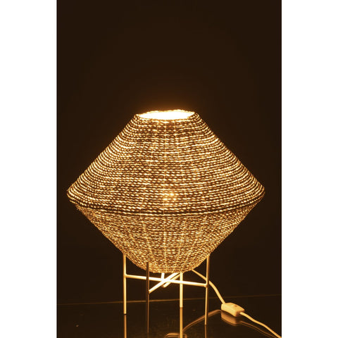 J-Line hanglamp Ufo Raffia - wit - groot