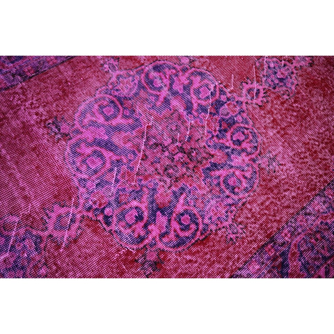 Paars vintage vloerkleed - 218x116 cm - HANDGEMAAKT