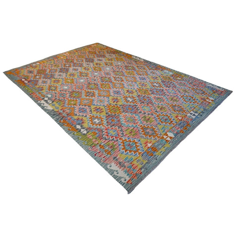 Kleurrijke kelim - 302x207 cm - HANDGEMAAKT