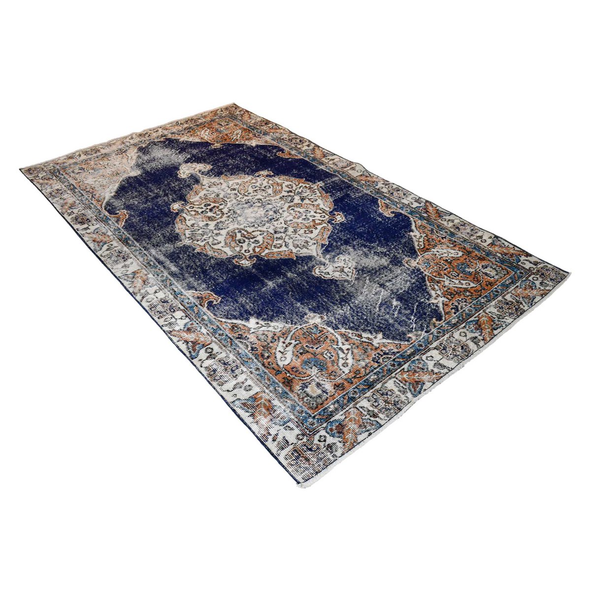 Boho vintage vloerkleed - 243x142 cm - HANDGEMAAKT