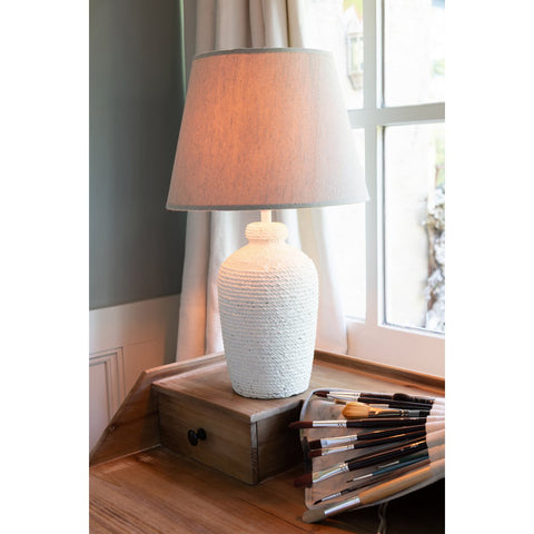 J-Line lamp Esmee - cement/textiel - wit/beige