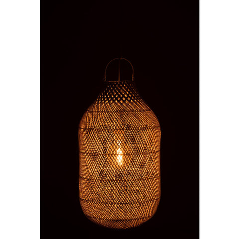 J-Line lampenkap Cilinder - rotan - wit - extra groot