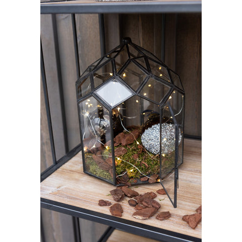 J-Line Terrarium Glas/Metaal Zwart Medium