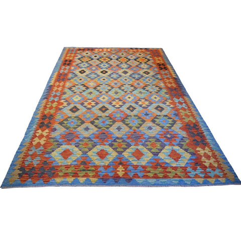 Kleurrijke kelim - 294x202 cm - HANDGEMAAKT