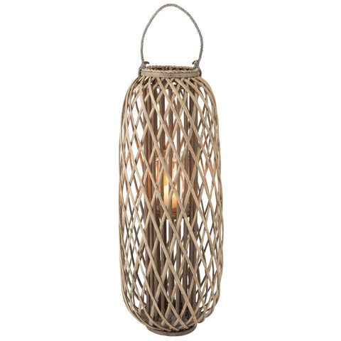 J-Line lantaarn Willow - hout - grijs - large