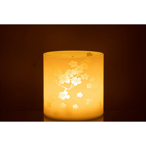 J-Line windlicht Bloemen -  glas - groen - extra large