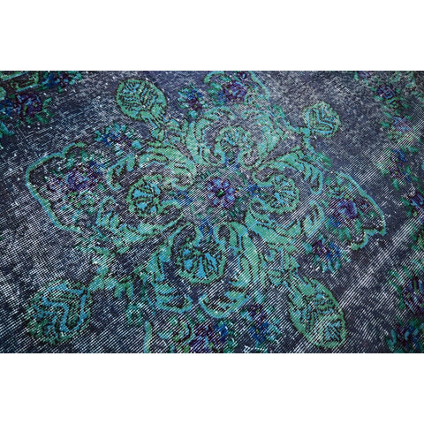 Turquoise vintage vloerkleed - 250x156 cm - HANDGEMAAKT