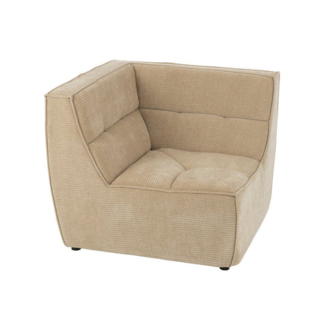 J-Line Hoekzetel Grid Populierenhout/Mousse Donker Beige