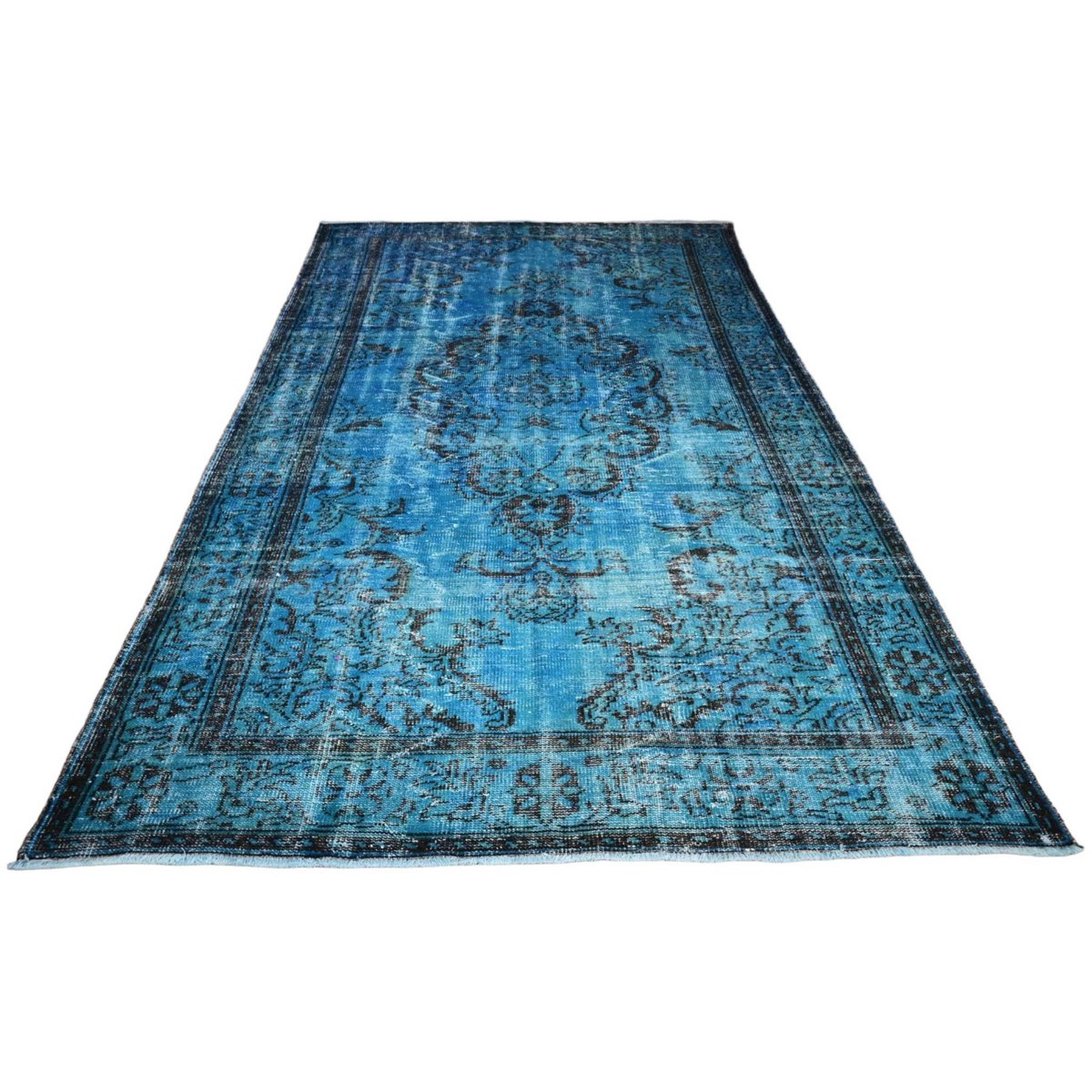 Turquoise vintage vloerkleed - 303x188 cm - HANDGEMAAKT