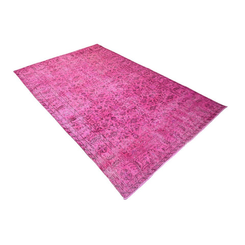 Roze vintage vloerkleed - 250x152 cm - HANDGEMAAKT