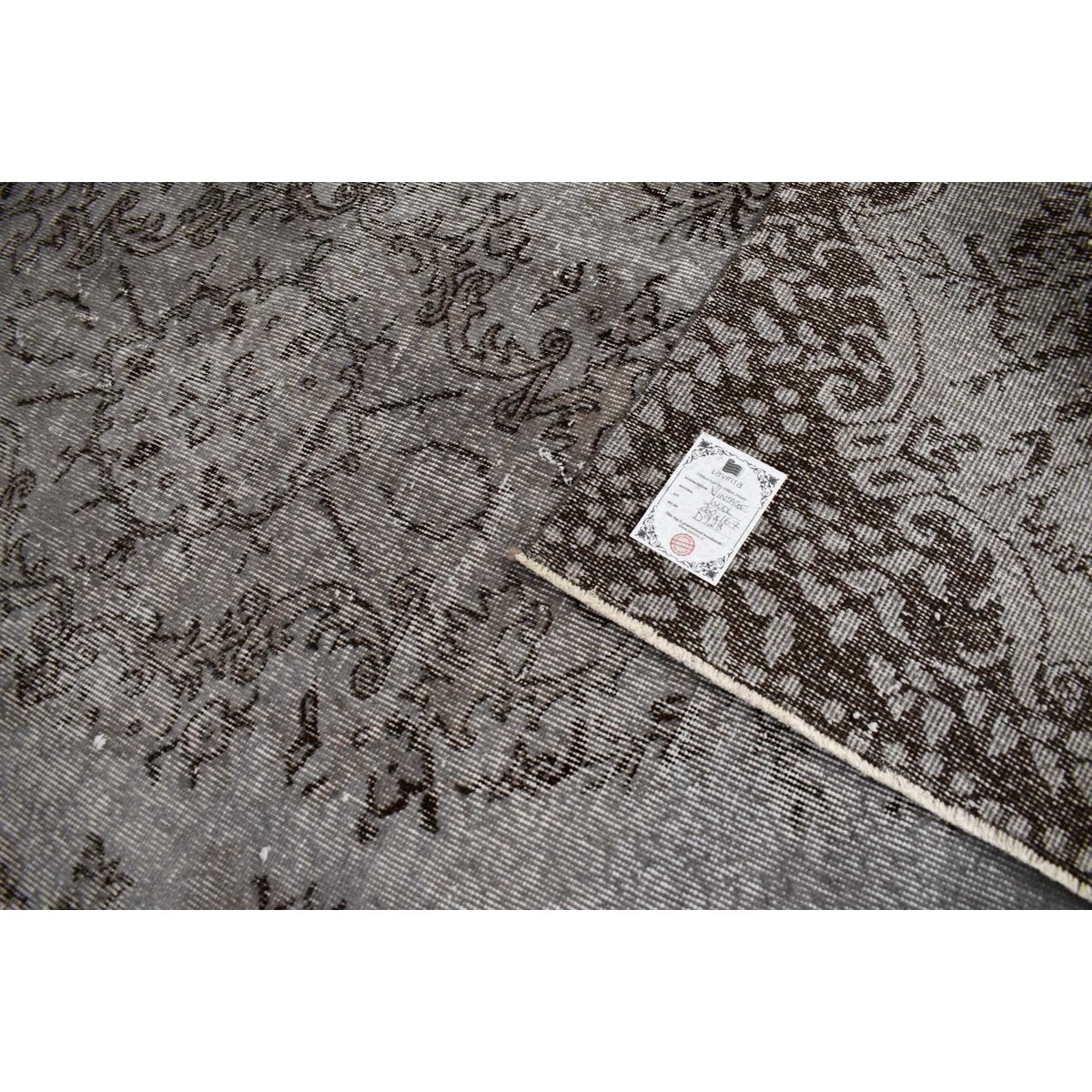 Grijs vintage vloerkleed - 260x167 cm - HANDGEMAAKT