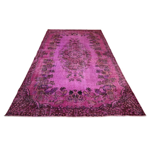 Paars vintage vloerkleed - 281x165 cm - HANDGEMAAKT