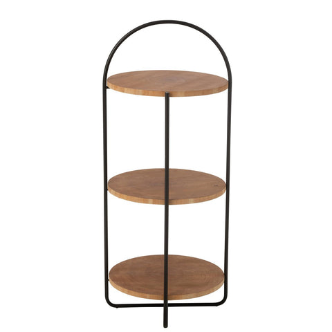 J-Line Rek Mia Mdf/Ijzer Naturel Zwart