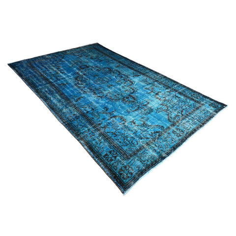Turquoise vintage vloerkleed - 303x188 cm - HANDGEMAAKT