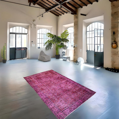 Roze vintage vloerkleed - 278x168 cm - HANDGEMAAKT