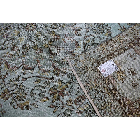 Grijs blauw vintage vloerkleed - 298x174 cm - HANDGEMAAKT