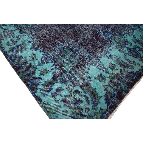 Turquoise vintage vloerkleed - 343x214 cm - HANDGEMAAKT