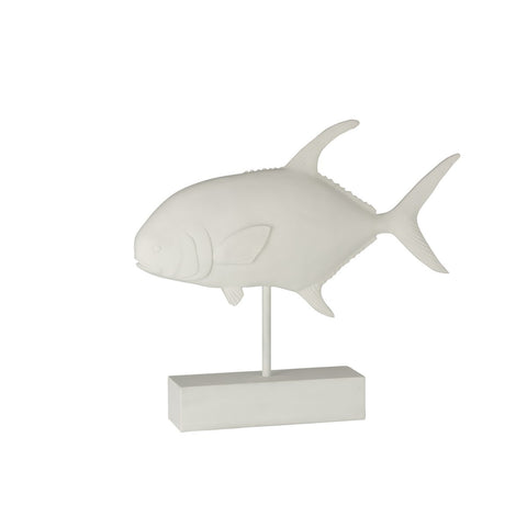J-Line decoratie Vis Op Voet - polyresin - wit