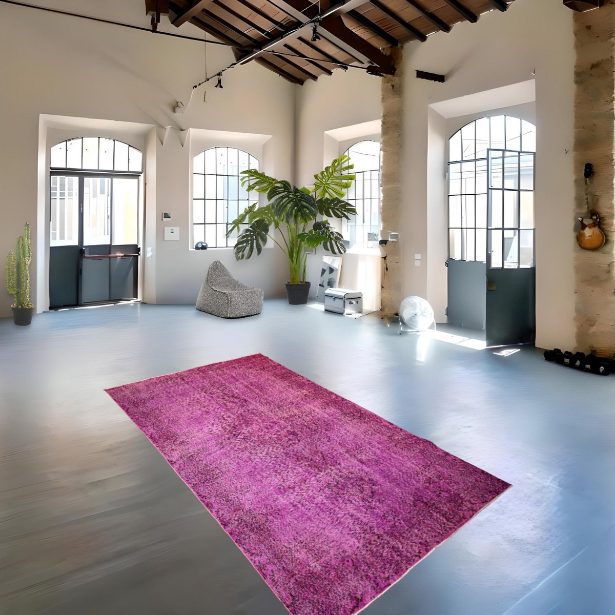 Paars vintage vloerkleed - 290x166 cm - HANDGEMAAKT
