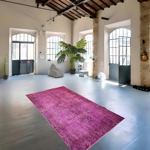Paars vintage vloerkleed - 290x166 cm - HANDGEMAAKT