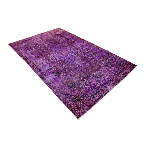 Paars vintage vloerkleed - 258x157 cm - HANDGEMAAKT