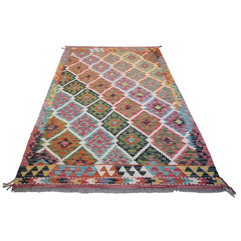 Kleurrijke kelim - 193x127 cm - HANDGEMAAKT