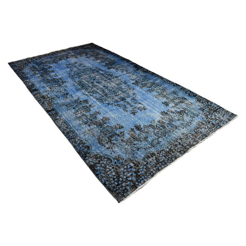 Blauw vintage vloerkleed - 316x178 cm - HANDGEMAAKT