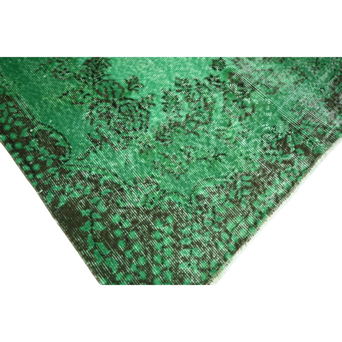 Groen vintage vloerkleed - 218x113 cm - HANDGEMAAKT