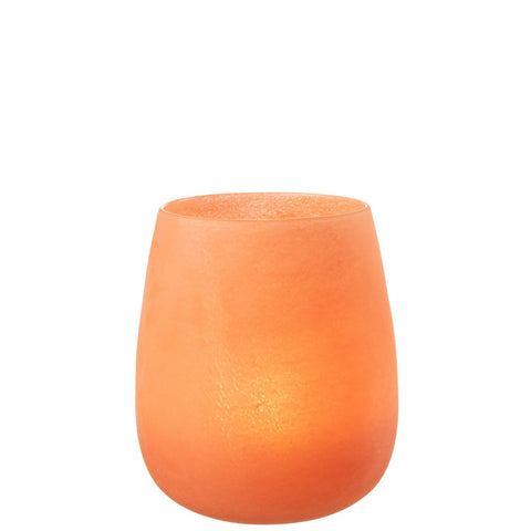 J-Line vaas Frosted - glas - koraal - 27.00 cm hoog