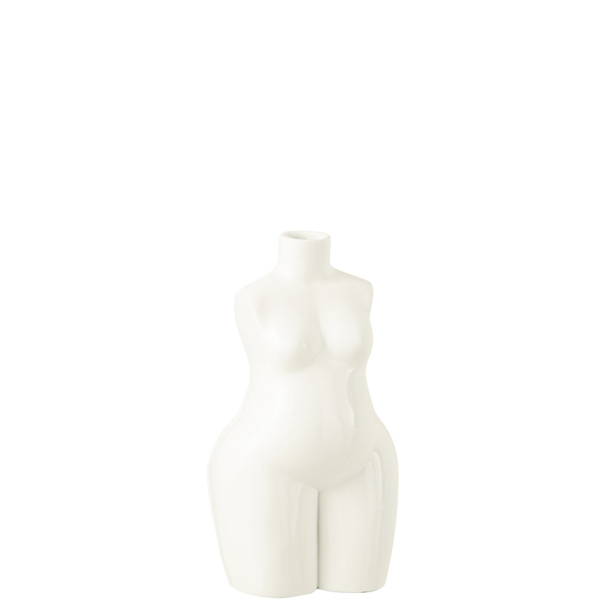 J-Line vase Vrouw Lichaam - polyresin Glanzend - metaal - wit