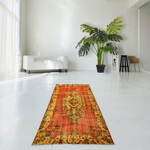 Oranje vintage vloerkleed - 208x113 cm - HANDGEMAAKT