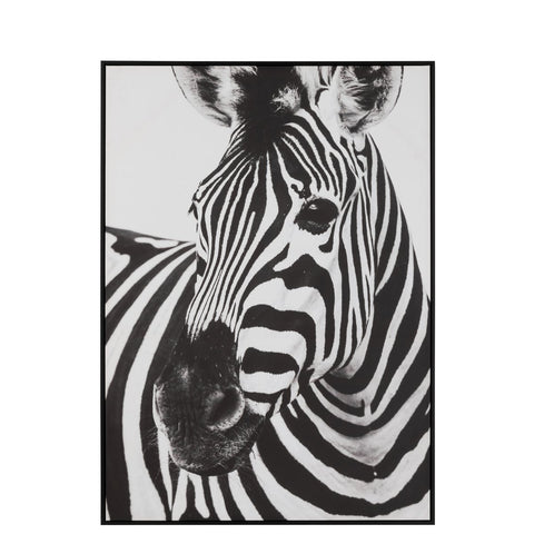 J-Line Wanddecoratie Zebra Canvas Zwart/Wit