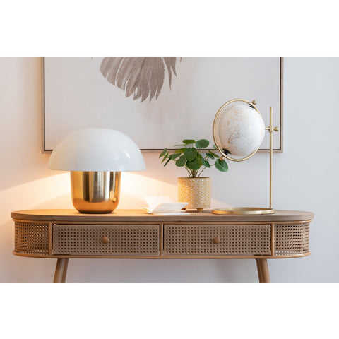 J-Line lamp Paddenstoel - ijzer - wit/goud - large