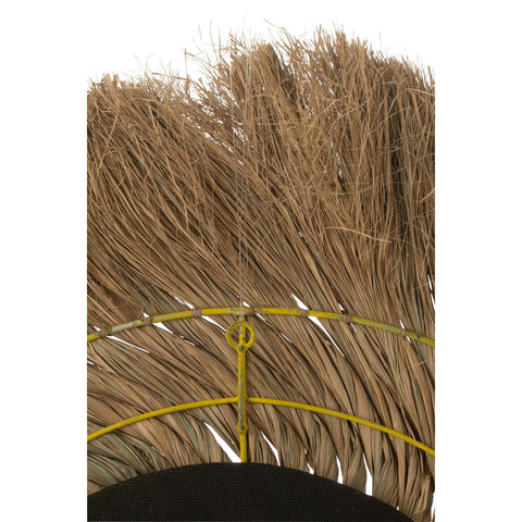 J-Line spiegel Rond Gevlochten - glas - naturel - small