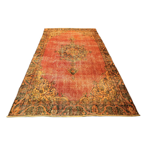Oranje vintage vloerkleed - 258x150 cm - HANDGEMAAKT
