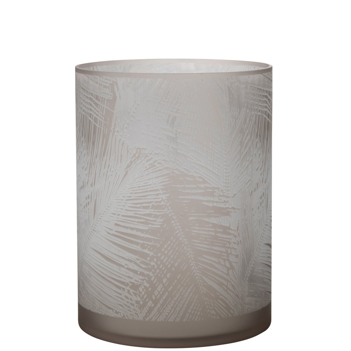 J-Line windlicht Bladeren - glas - beige - extra large