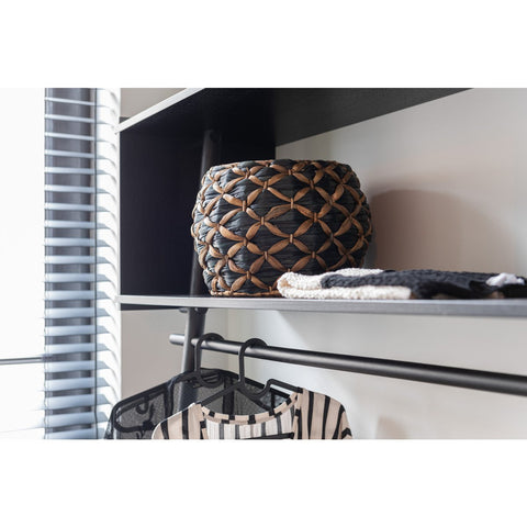 J-Line Mand Roni Bol Waterhyacint Zwart/Bruin Small - 22.50 cm hoog