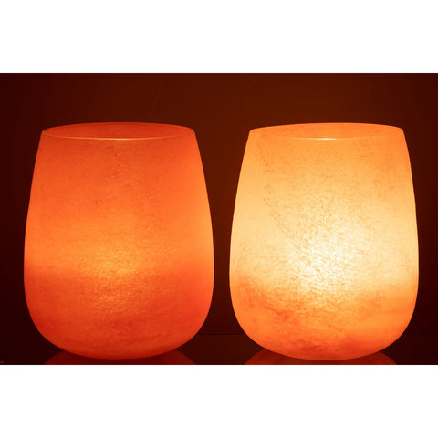 J-Line vaas Frosted - glas - koraal - 27.00 cm hoog