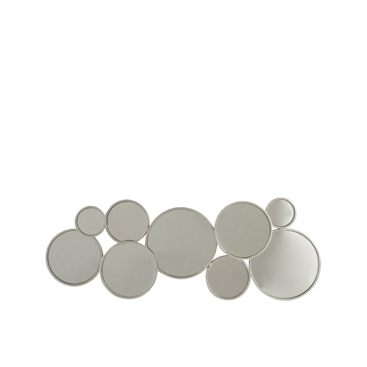 J-Line spiegel 9 Ronden - metaal - zilver