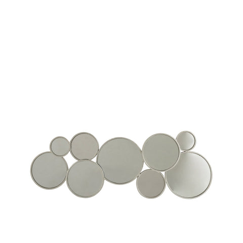 J-Line spiegel 9 Ronden - metaal - zilver